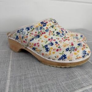 Svensk Fotriktig‎ Tratoffel Swedish Floral Clogs Size 35 US 5 Made in Sweden